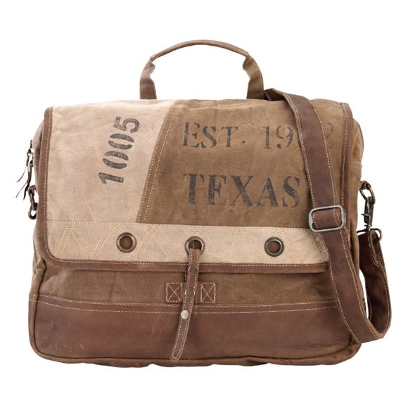 🆕Clea Ray Repurposed Canvas Crossbody Shoulder Messenger Tote Bag Texas - Picture 3 of 4